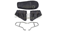 Royal Enfield GT and Interceptor 650cc Leather Dual Seat With Mounting with Pannier Bags D2 - SPAREZO